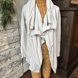 Allsaints Zip Cardigan Women Full Zip Dahlia Pockets Wide Collar Casual Knit